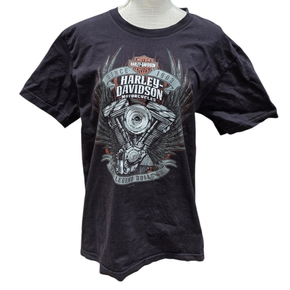 Harley-Davidson 2021 Motorcycle Graphic Tee Legend Rolls Since 1903 Black